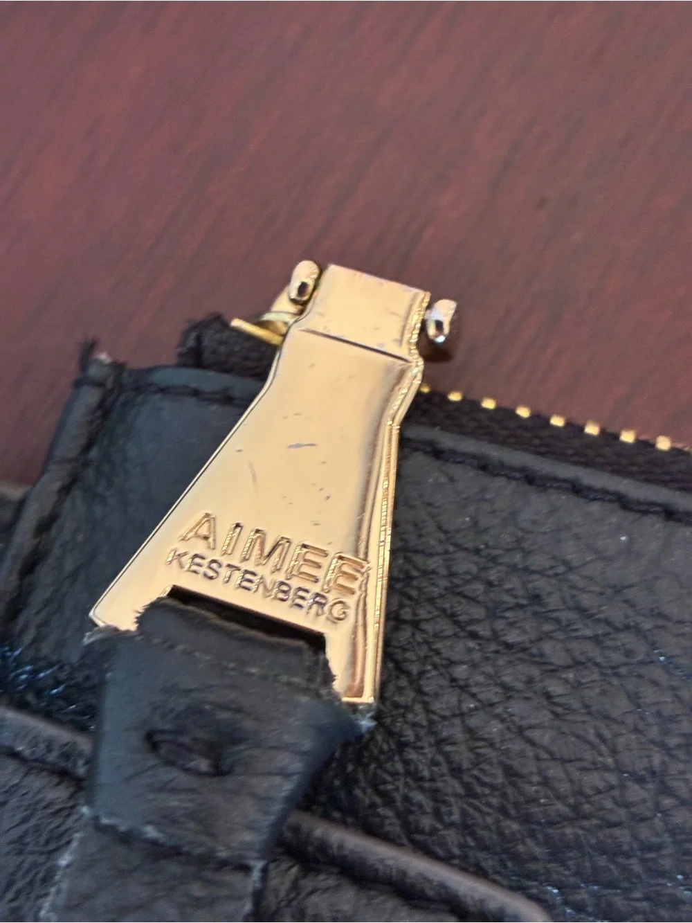Aimee Kestenberg black leather phone crossbody